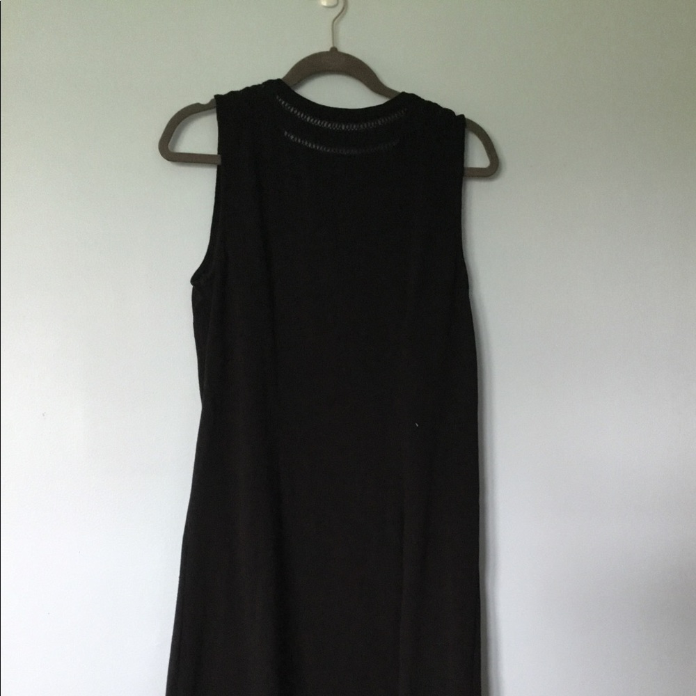 Talbots Black sheath sz M crochet neck great cond